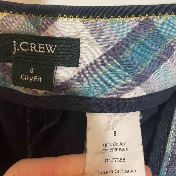 J Crew Navy Blue Chino Shorts Women’s Size 8 City Fit 95% Cotton - Picture 2 of 8